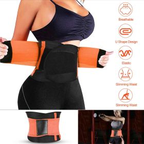 U-Shaped Slimming Waist Belt Body Abdominal Shapewear Sport Tummy Cincher Bands Office Ladies Postpartum Mothers (Option: S_Orange)