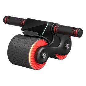 Automatic Rebound Abdominal Wheel Anti-slip AB Roller Wheel with Kneel Pad Phone Holder Home Gym Abdominal Exerciser for Men Women (Option: Red)