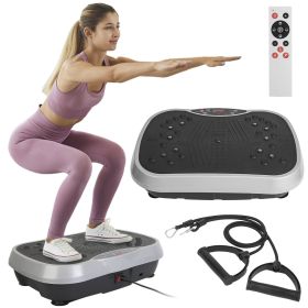 Vibration Exercise Machine With Resistant Bands Remote Control Whole Body Vibration Platform Workout Equipment Home Fitness Training Equipment For Wei (Option: VibrationPlateMachine)