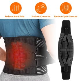 Back Support Brace Breathable Mesh Lumbar Support Belt Adjustable Lower Back Brace with Stays and Springs for Pain Relief for Men Women (Option: M)