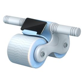 Automatic Rebound Abdominal Wheel Anti-slip AB Roller Wheel with Kneel Pad Phone Holder Home Gym Abdominal Exerciser for Men Women (Option: Grey)