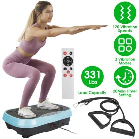 Vibration Exercise Machine With Resistant Bands Remote Control Whole Body Vibration Platform Workout Equipment Home Fitness Training Equipment For Wei (Option: Blue)