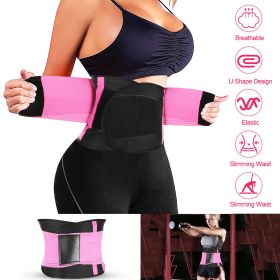 U-Shaped Slimming Waist Belt Body Abdominal Shapewear Sport Tummy Cincher Bands Office Ladies Postpartum Mothers (Option: S_Pink)