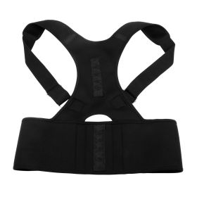 Unisex Posture Corrector Support Magnetic Lumbar Back Posture Support Belt Adjustable Upper Back Braces Clavicle Shoulder Brace Belt Pain Relief Thera (Option: L)